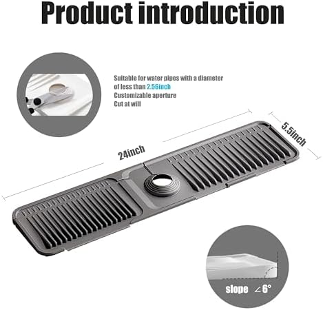 STARGAZ Silicone Faucet Mat for Kitchen Sink,Faucet Draining Mat,Sink