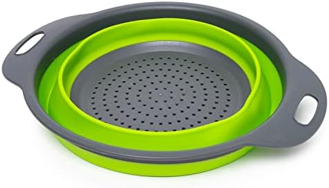 Set of 2 Collapsible Colander made of Silicone, Food-Grade, Perfect