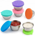 6 Pack 2.4oz Leakproof Salad Dressing Containers for Lunch Boxes