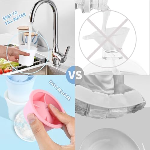 Ice Molds 6 PCS, Silicone Sphere Ice Mold Maker, Stackable Easy