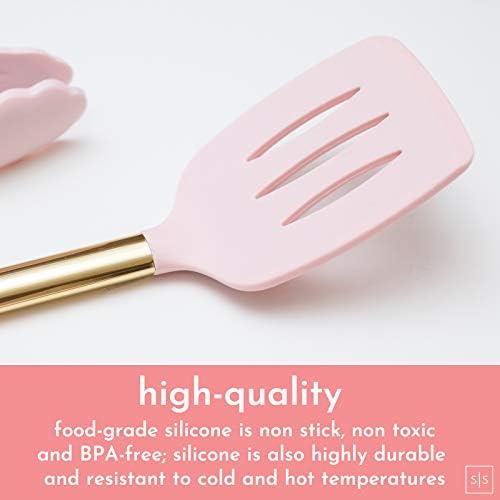 Styled Settings Gold and Pink Kitchen Utensil Set, 7-Piece