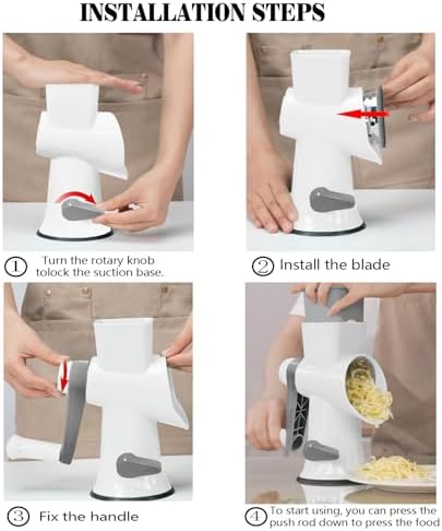 Multifunctional Rotary Cheese Grater with Handle