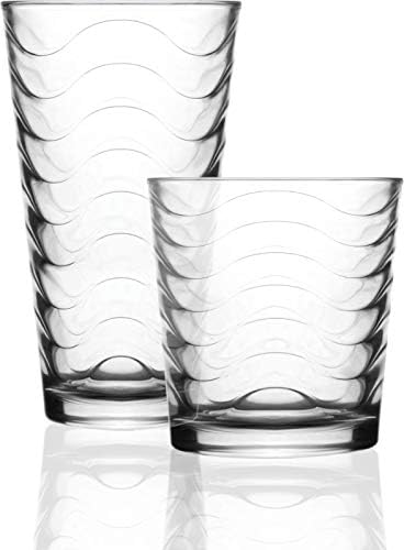 Circleware 12-Piece Set of Highball Tumbler Drinking Glasses and