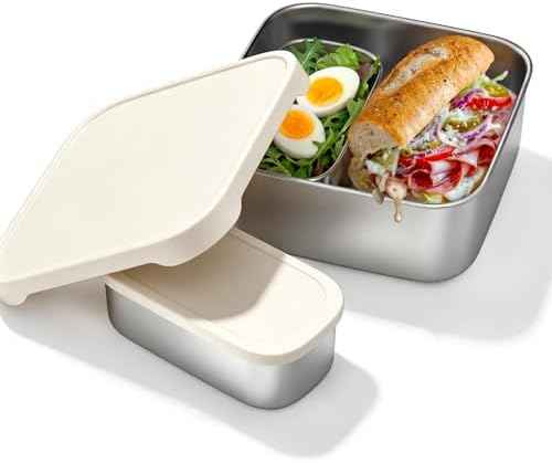 Stainless Steel Lunch Box, Sandwich and 2 Snack Containers