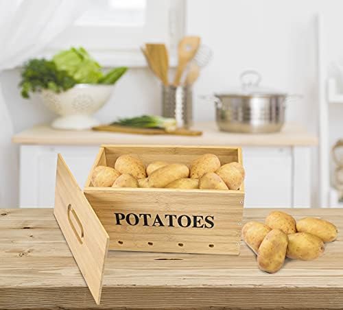 Potato Storage, Bamboo Storage Bin for Potato, Kitchen Storage
