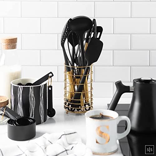 Black and Gold Kitchen Utensil Set, 18-Piece