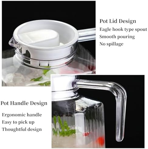 Acrylic Juice Pitcher, Shatterproof Drink Dispenser, Premium Material