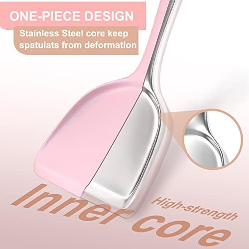 Fungun Silicone Cooking Utensils Set with Holder, Pink