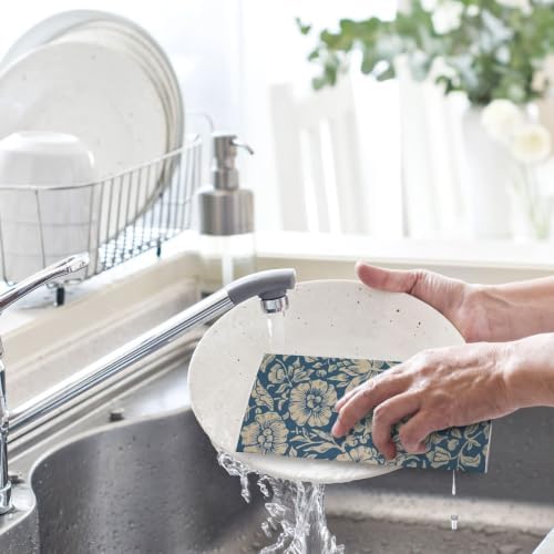 Whaline Vintage Floral Swedish Kitchen Dishcloth Dish Towel, 6 Pcs
