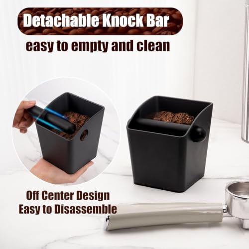 Espresso Knock Box - Shock-Absorbent Durable ABS Coffee Grounds Knock
