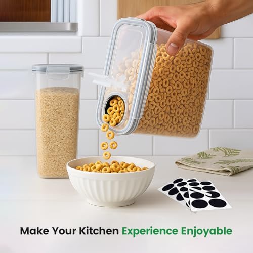 Cereal Containers Storage with Lids - Airtight Kitchen Dry Food