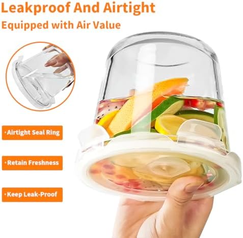 H.JSS WDJS 4-Pack 23oz Glass Food Storage Containers with Airtight