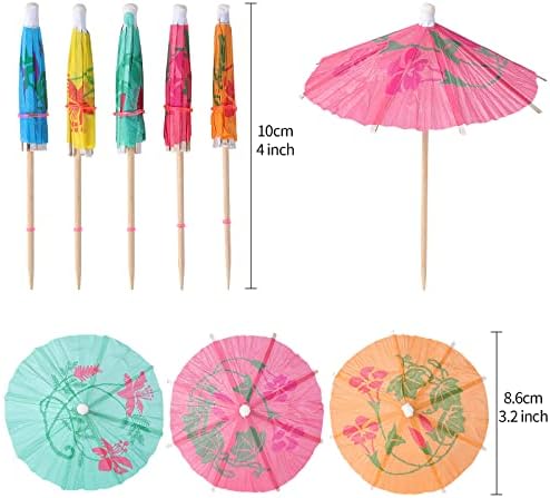 [200 Pcs] Cocktail Drink Umbrella Picks Toothpicks - Mini Paper