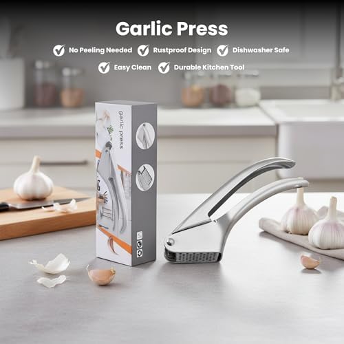 KUYRA Garlic Press, 304 Stainless Steel
