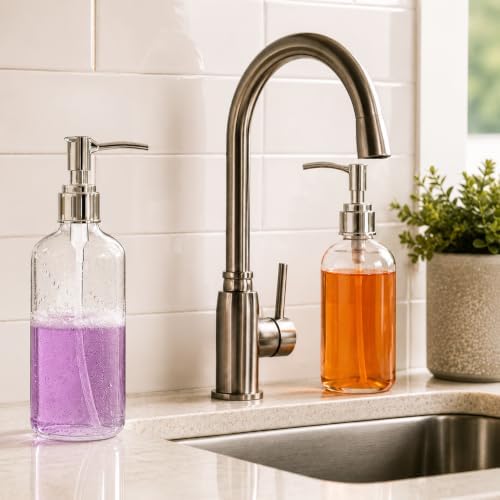 Refillable Clear Soap Dispenser Bottles, 16 oz 3 Pack