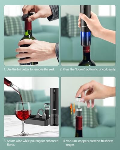 Electric Wine Opener Gift Set – Rechargeable Automatic Corkscrew with