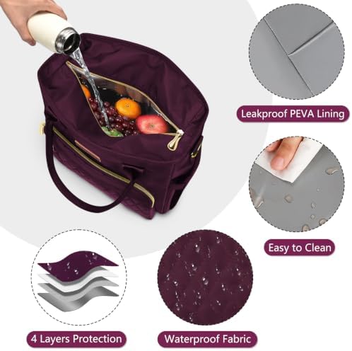 MIYCOO Insulated Lunch Bag Women, Large Tote Lunch Box for Work, 18L