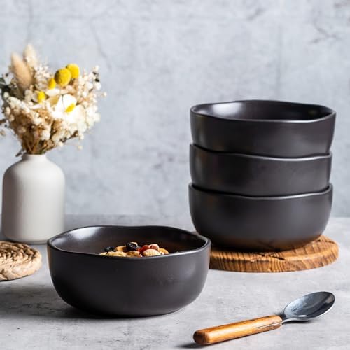 AmorArc Stoneware Cereal Bowls for Kitchen, 28oz Large Ceramic Soup