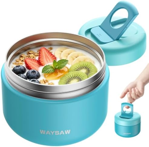 14 oz Kids Thermo for Hot Food, Leakproof Insulated Vacuum Jar/Blue