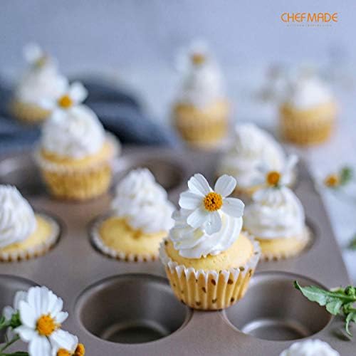CHEFMADE Mini Muffin Pan, 12-Cavity Non-Stick Mini Cupcake Pan