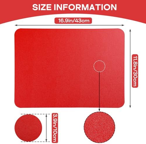 Vinyl Placemats Set of 6, Waterproof Faux Leather Heat Resistant