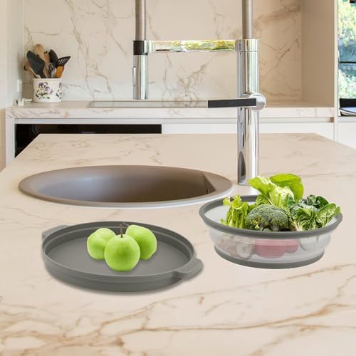 2 Sets Microwave Splatter Plate Cover for food with Base Mat