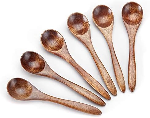 Sevensun Small Wooden Teaspoon, 6pcs Serving Wooden Utensils For