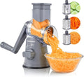 Elite Gourmet Rotary Cheese Grater, 3 Stainless Steel Blades