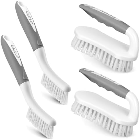 SetSail Heavy-Duty Stiff Bristle Scrub Brushes, 4-Pack