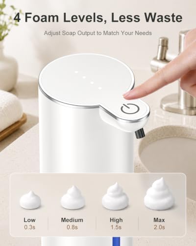 Fantictas Automatic Foaming Soap Dispenser Touchless, 4 Adjustable
