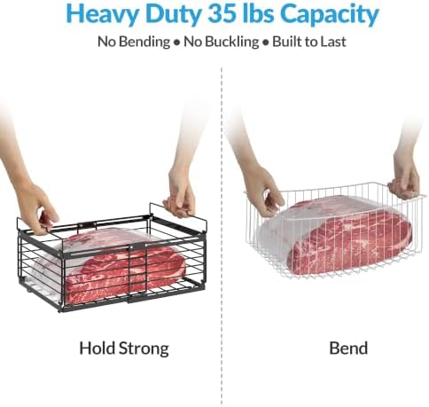 NADAMOO Expandable Chest Freezer Organizer, Stackable Wire Baskets