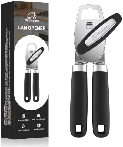 NileHome Smooth Edge Manual Can Opener, Sharp Steel Wheel Senior