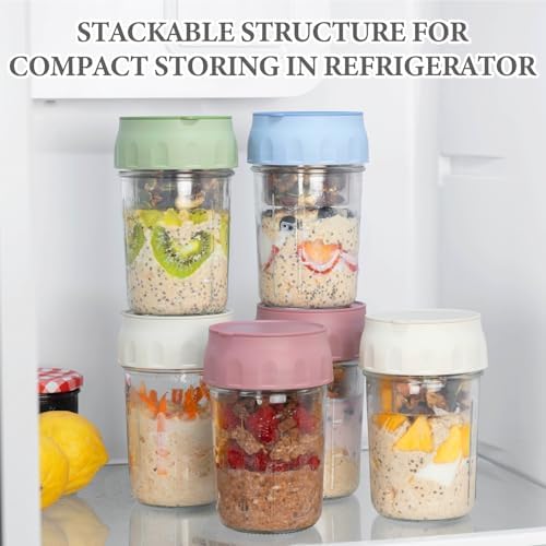 SOLIGT 16oz Overnight Oats Containers with Lids, 4 Pack