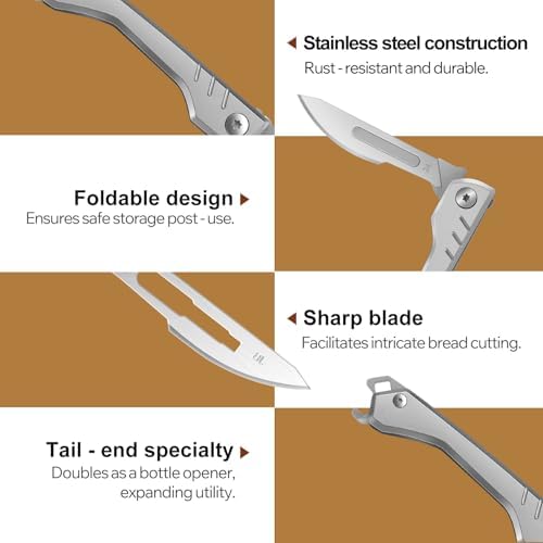 CRUIFU Folding Bread Lame Dough Scoring Tool with 10 Blades & Storage
