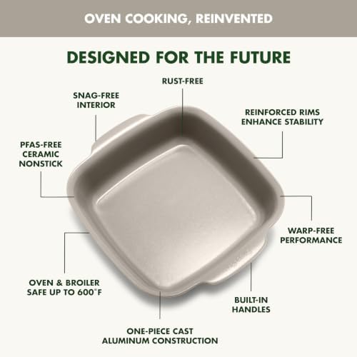 GreenPan Premiere Ovenware Healthy Ceramic Nonstick 8" Square Cake
