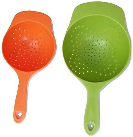 Mini Colanders Set 2 Plastic Pack Kitchen Mesh Food Strainers Colander Handles - Image 3