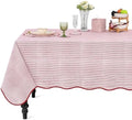Ridhi Ruby Red Stripe Block Print Square Tablecloth 60x60 Inch