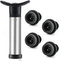 OWO Wine Vacuum Pump and 4 Stopper, Wine Save & Preserver, Reusable