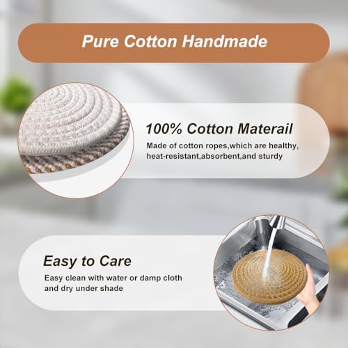 8 Inch Trivets for Hot Dishes,Hot Pads with Storage Basket, Pot