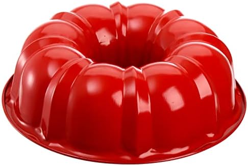 Tosnail Set of 3 Non-Stick Fluted Cake Pan, Tube Pan Round Cake Pan