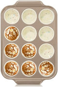 Silicone Muffin Pans for Baking with Metal Frame, 12-Cup Silicone