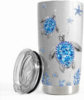 SANDJEST Turtles Gifts for Women Girls Sea Turtle Tumbler 20oz Jewelry