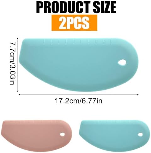 2pcs Silicone Dough Scraper, Flexible Curved Edge Bench Scraper &