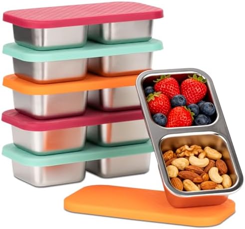 SUMERX 6 Pack Stainless Steel Snack Containers with Lids - 2