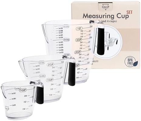 Dalup Measuring Cup Set – Clear Plastic Liquid Measuring Cups