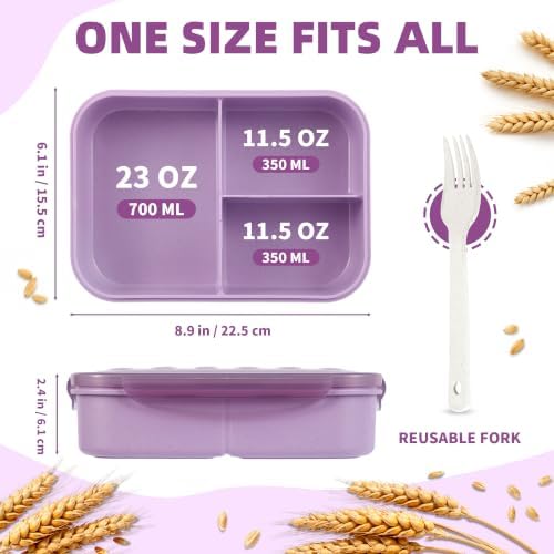 Itopor Bento Lunch Box for Kids & Adults, 1350ml, 3 Compartments