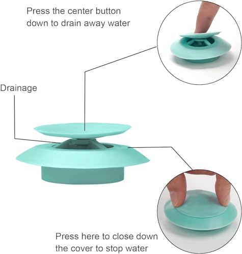 5 Pack Silicone Bathtub Stopper, Kitchen & Bathroom Drain Plug, Shower
