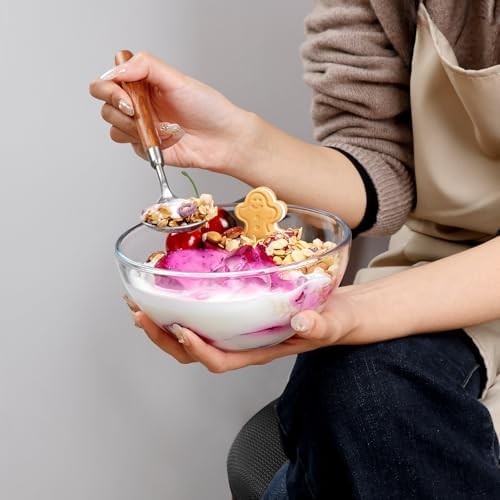 NUTRIUPS 6 Inch Small Glass Bowls Set of 6, 16oz Glass Cereal Bowl