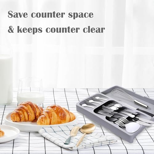 Plastic Expandable Silverware Drawer Organizer