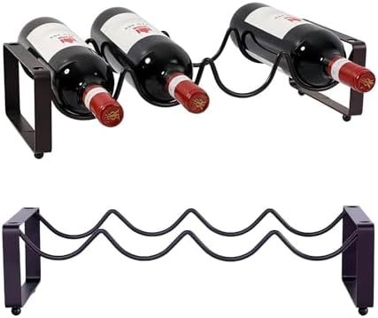 2-Tier Stackable Wine Rack for Countertop - Metal Wine Bottle Holder
